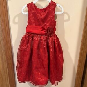 Red Sleeveless Scoop Neck A-Line Dress for Weddings